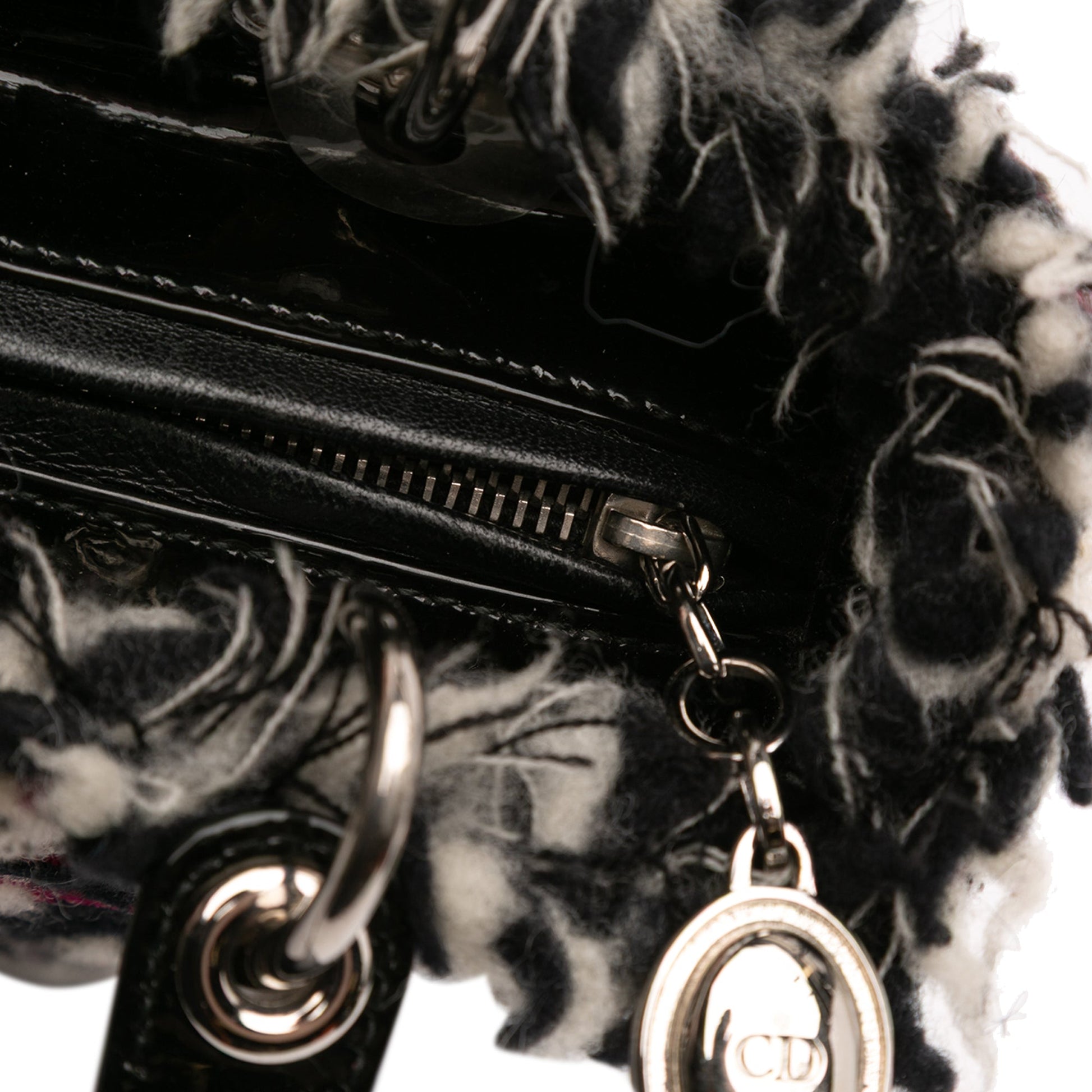 Dior Medium Tweed Cannage Fringe Lady Dior