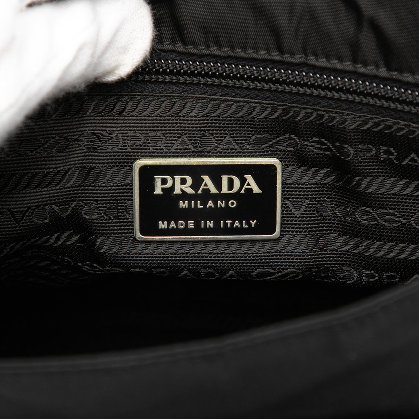 Prada Tessuto Zip Buckle Messenger Bag