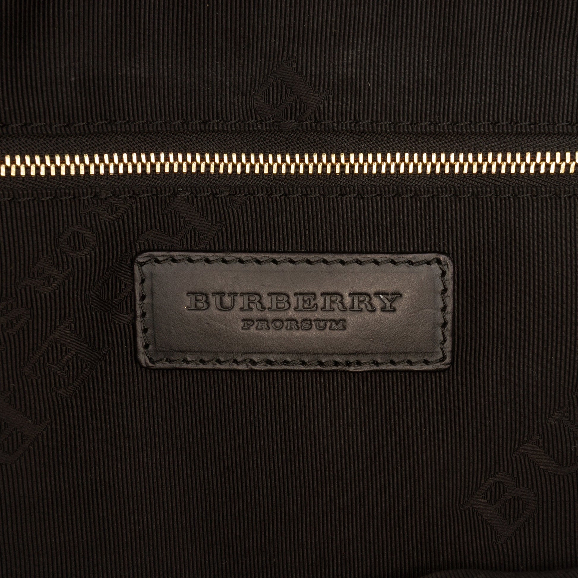 Burberry Medium Leather and Canvas Geometric Tapestry Milverton Bag