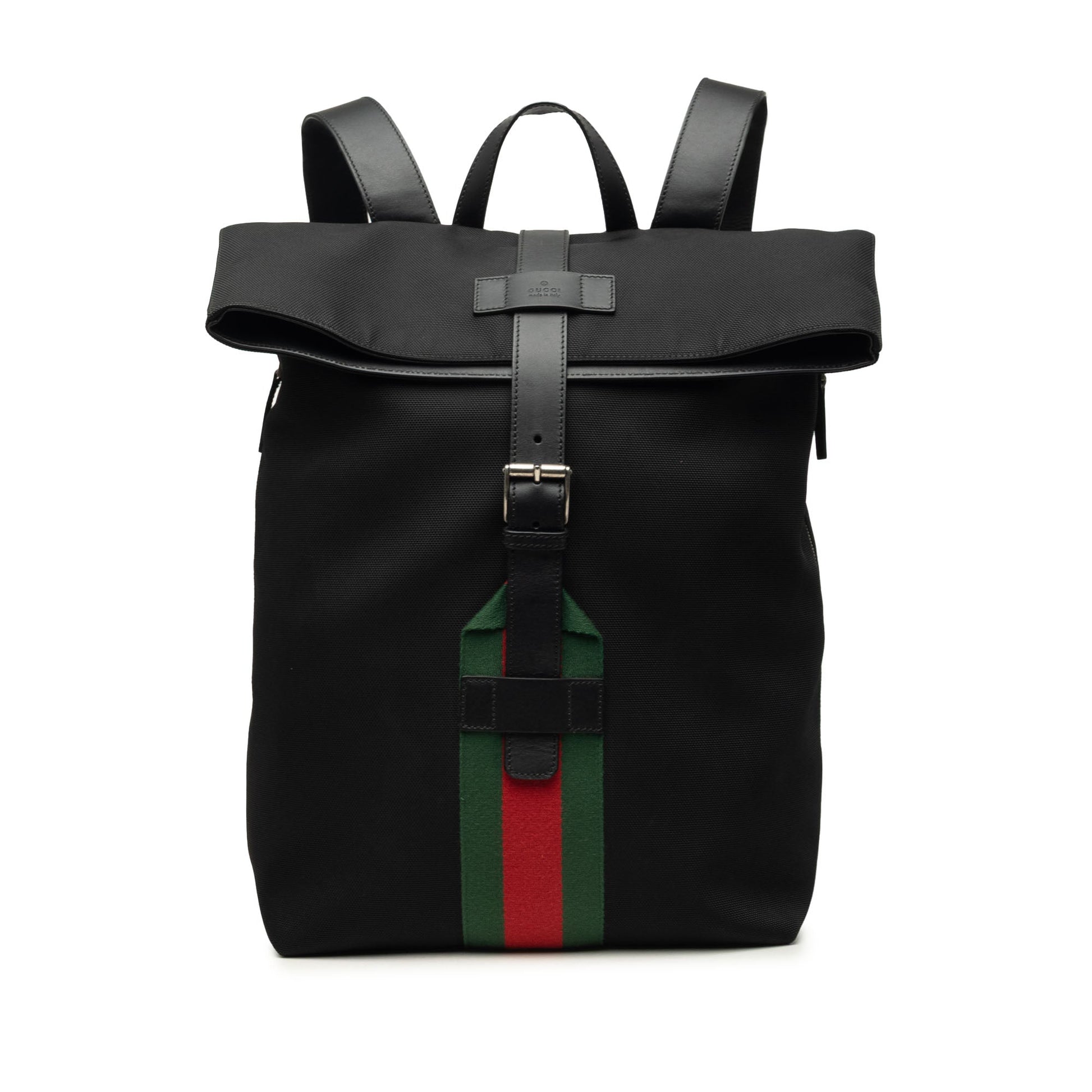 Gucci Canvas Techno Web Fold Over Backpack
