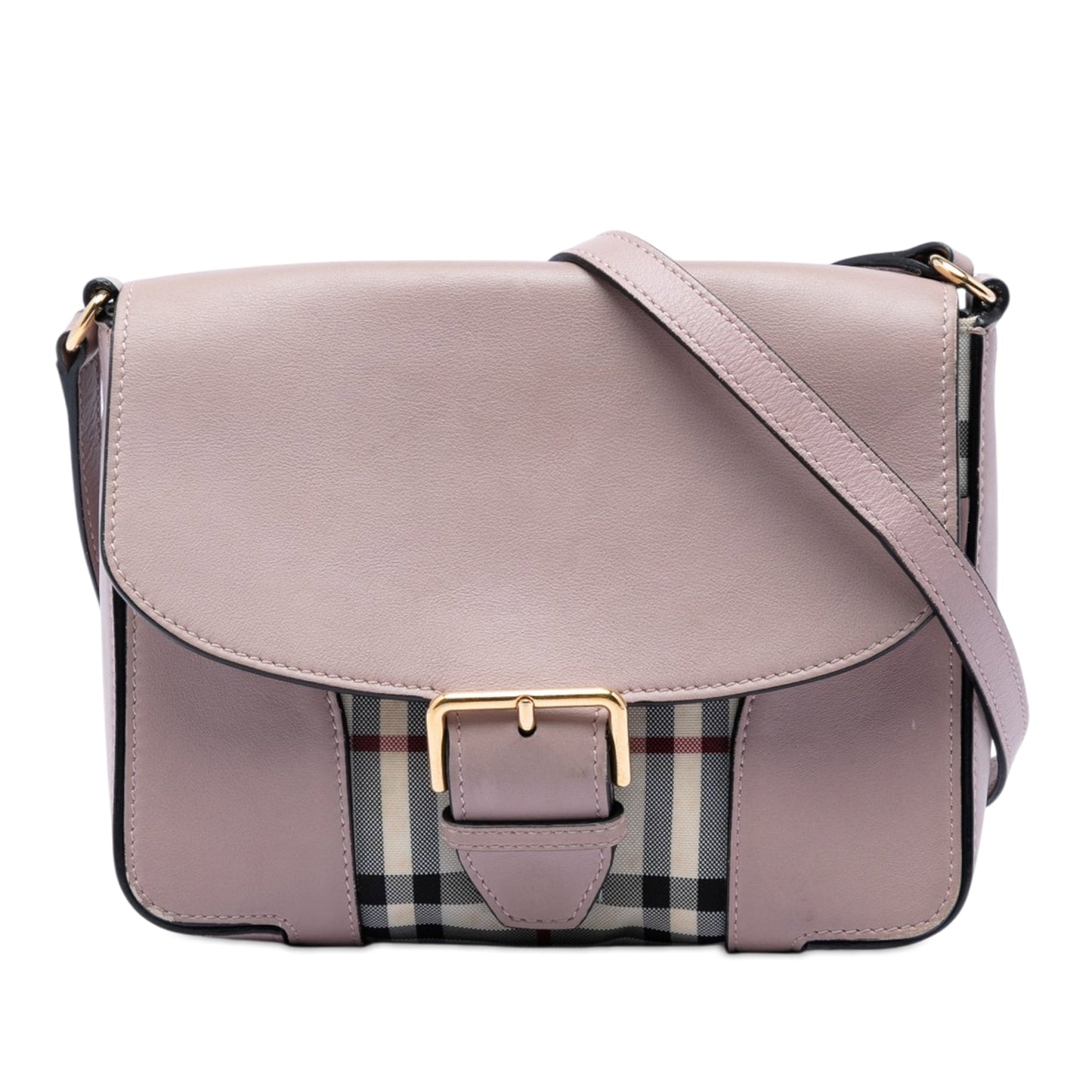 Burberry Small Haymarket Check Nylon and Leather Dickens Crossbody