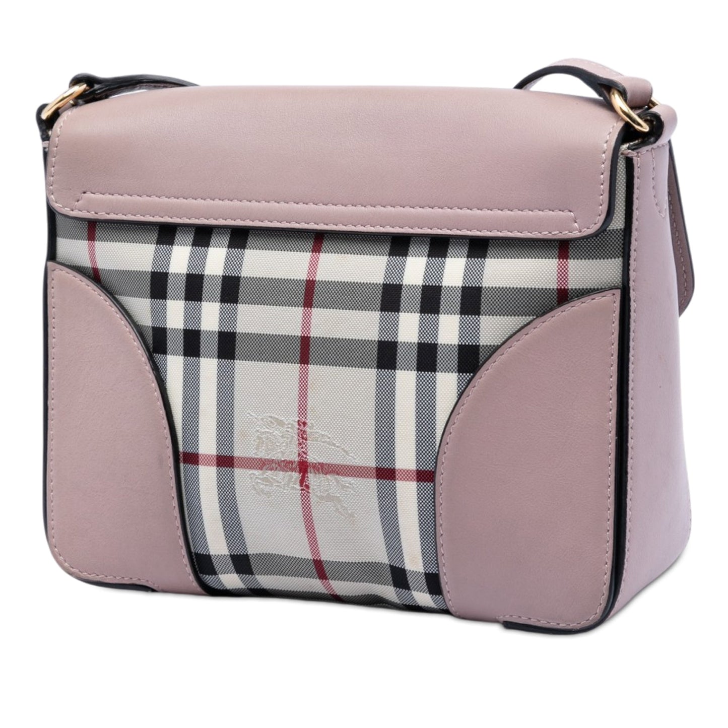 Burberry Small Haymarket Check Nylon and Leather Dickens Crossbody