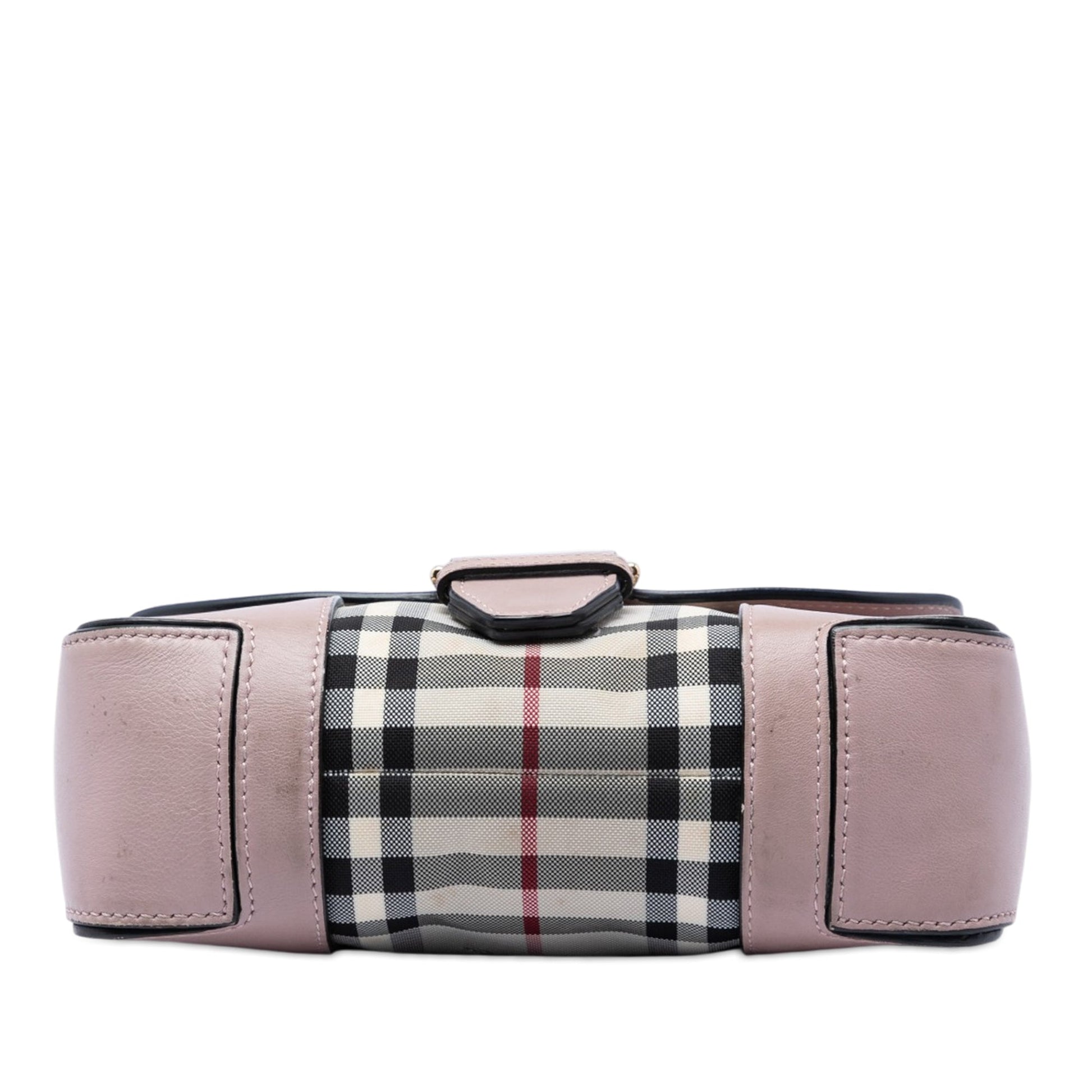 Burberry Small Haymarket Check Nylon and Leather Dickens Crossbody