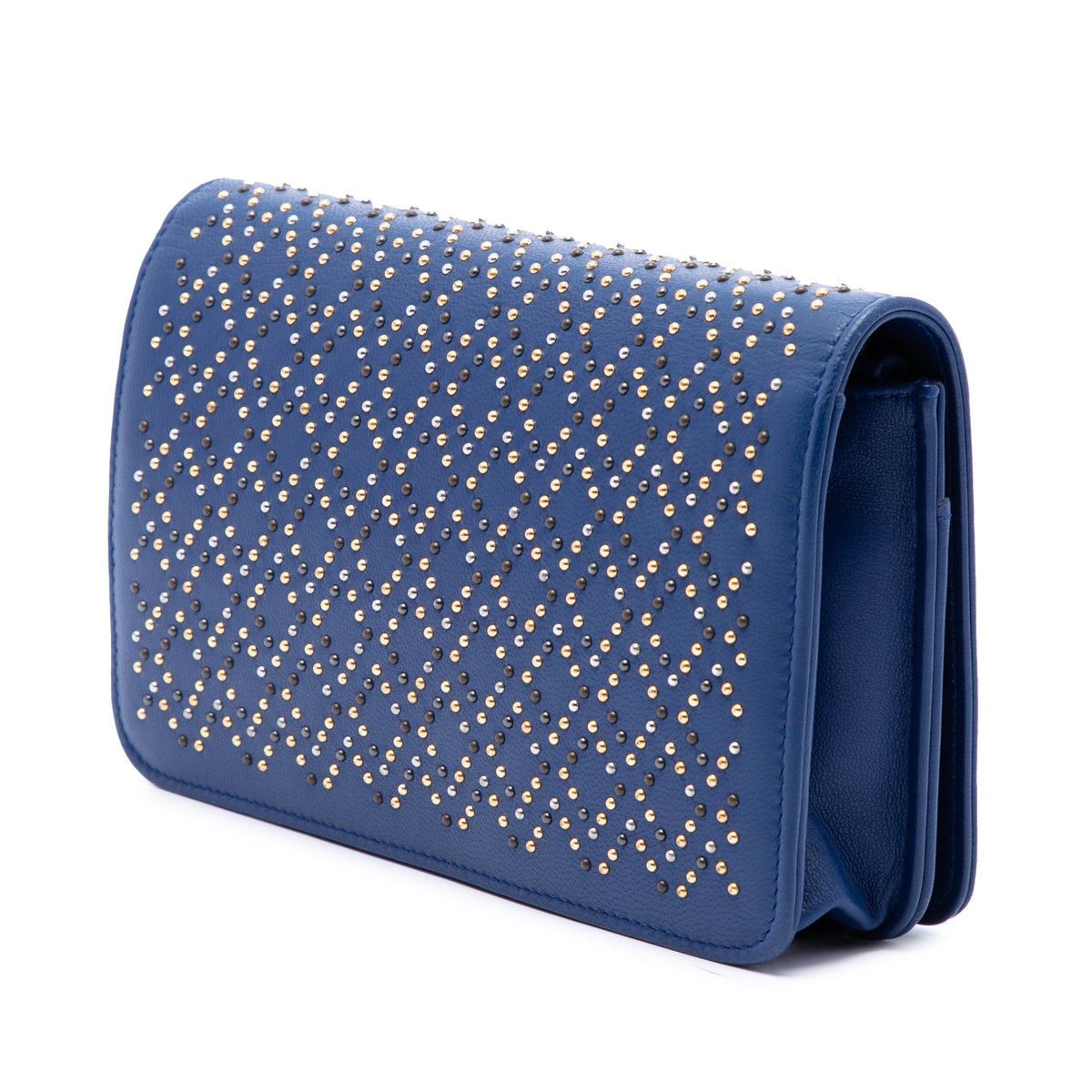 Chanel CC Lambskin Studded Wallet On Chain