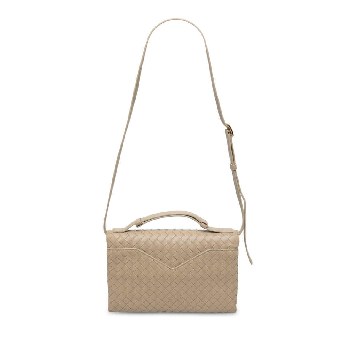 Bottega Veneta Nappa Intrecciato Knot Lock Top Handle Bag — Beige
