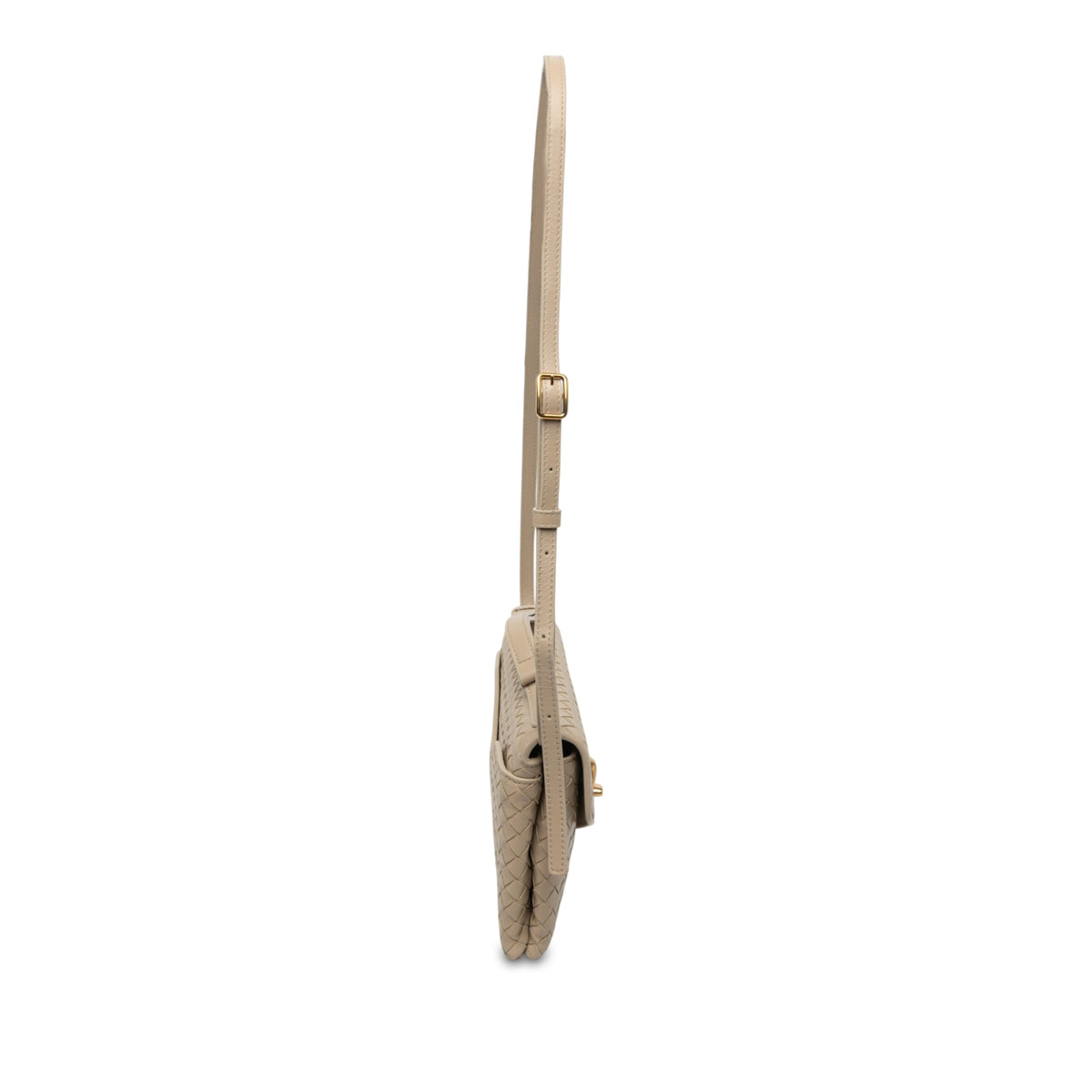 Bottega Veneta Nappa Intrecciato Knot Lock Top Handle Bag — Beige