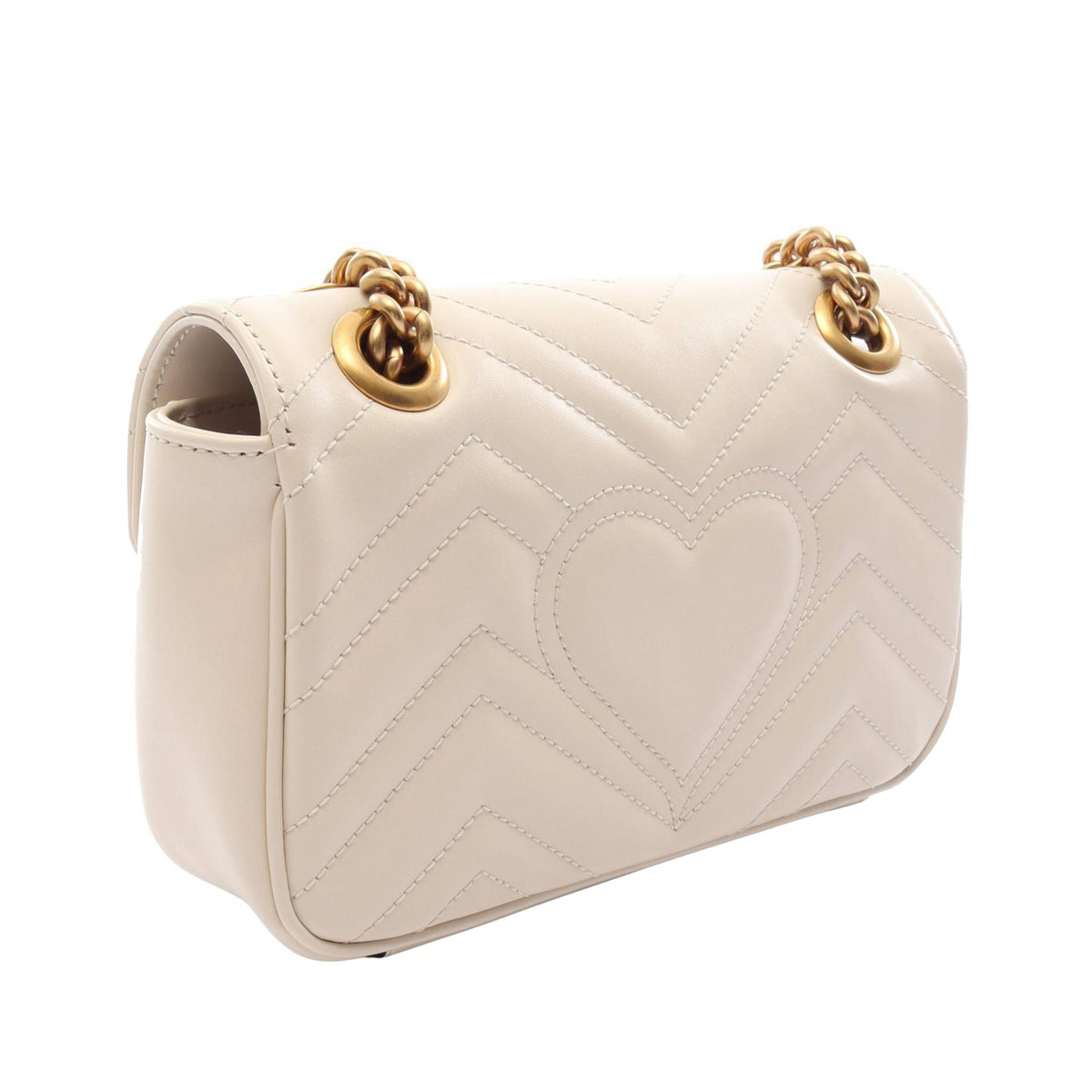 Gucci Small GG Marmont Matelasse Calfskin Shoulder Bag — White