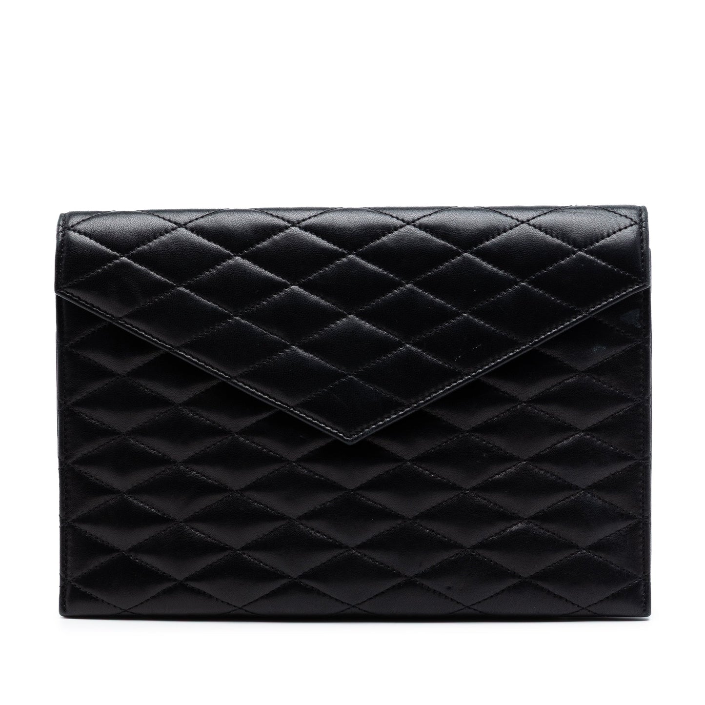 Saint Laurent Quilted Lambskin Envelope Pouch