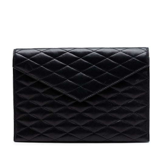 Saint Laurent Quilted Lambskin Envelope Pouch