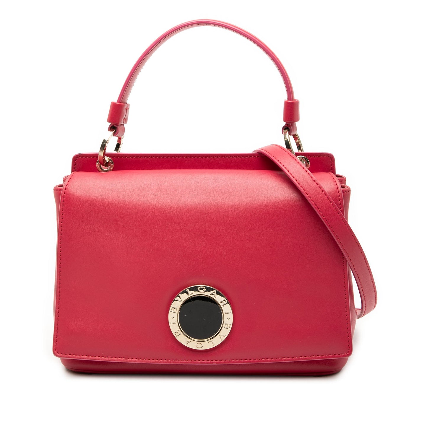 Bvlgari Leather Duet Top Handle Bag