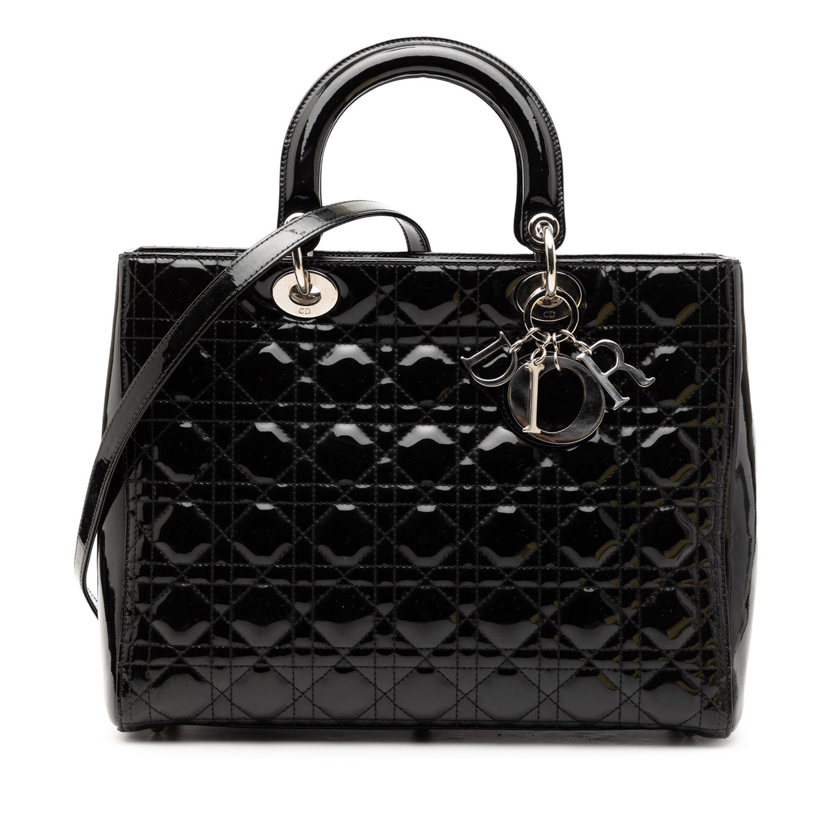 Dior Large Patent Cannage Lady Dior