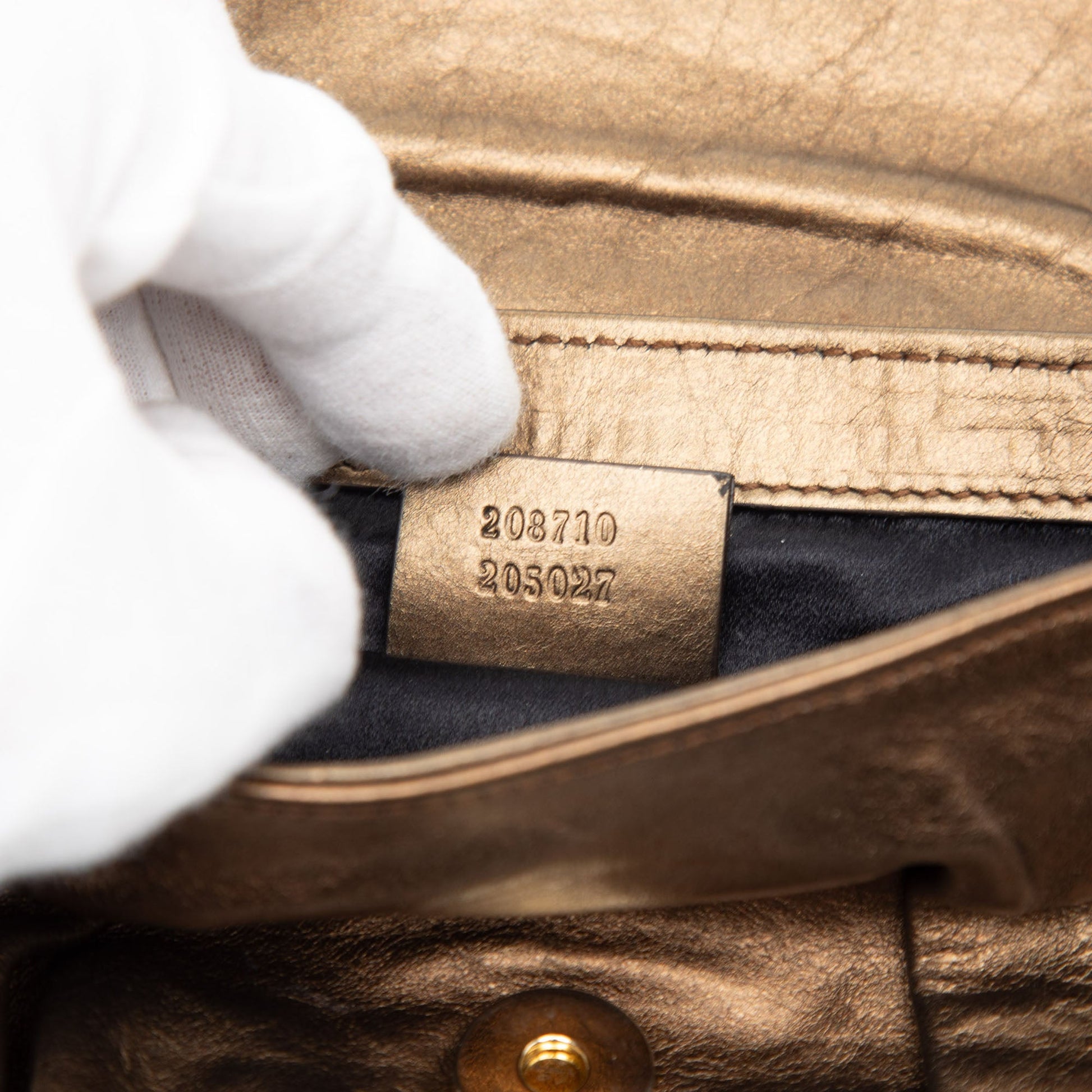 Gucci Metallic Calfskin Hysteria Shoulder Bag