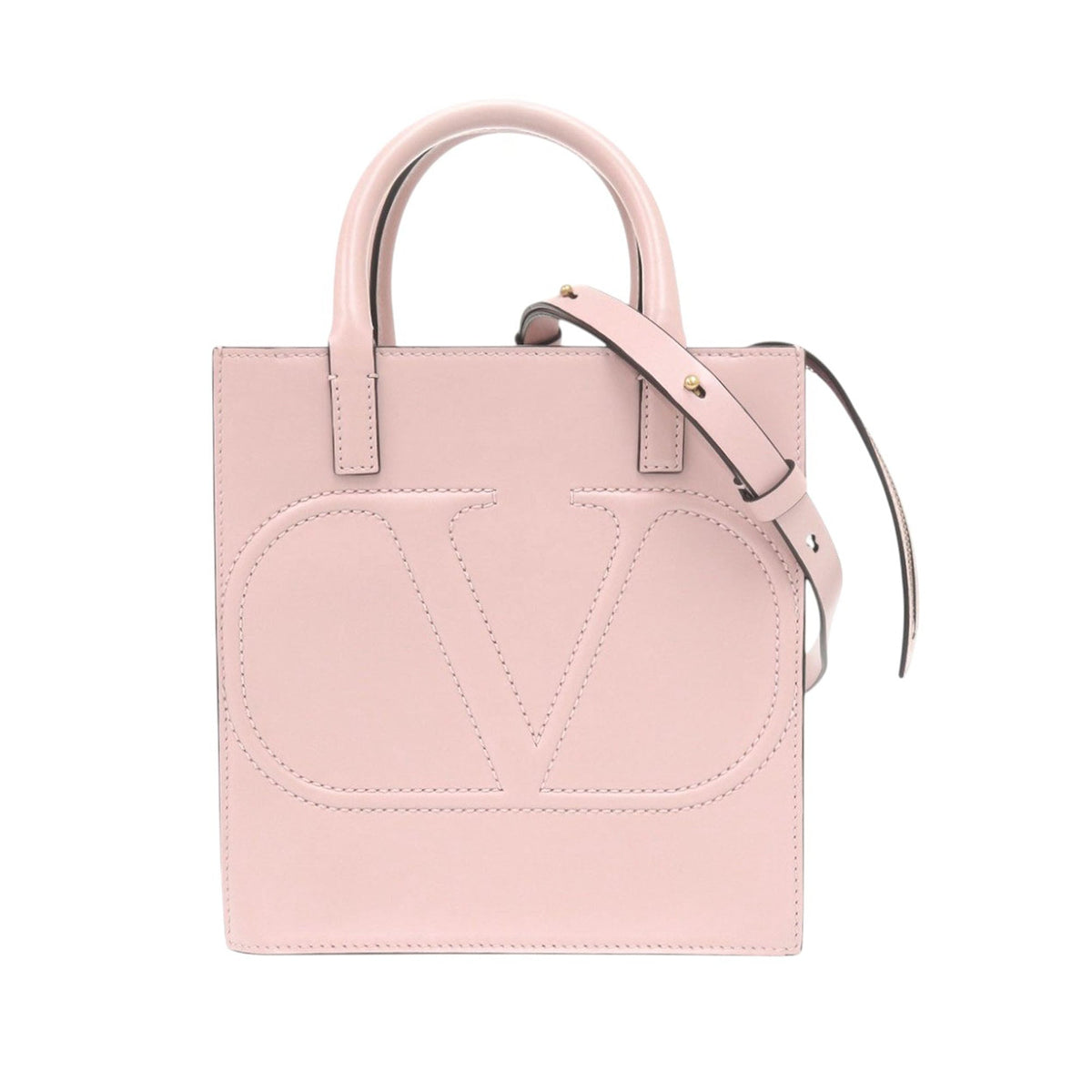 Valentino Small Leather VLogo Walk Tote