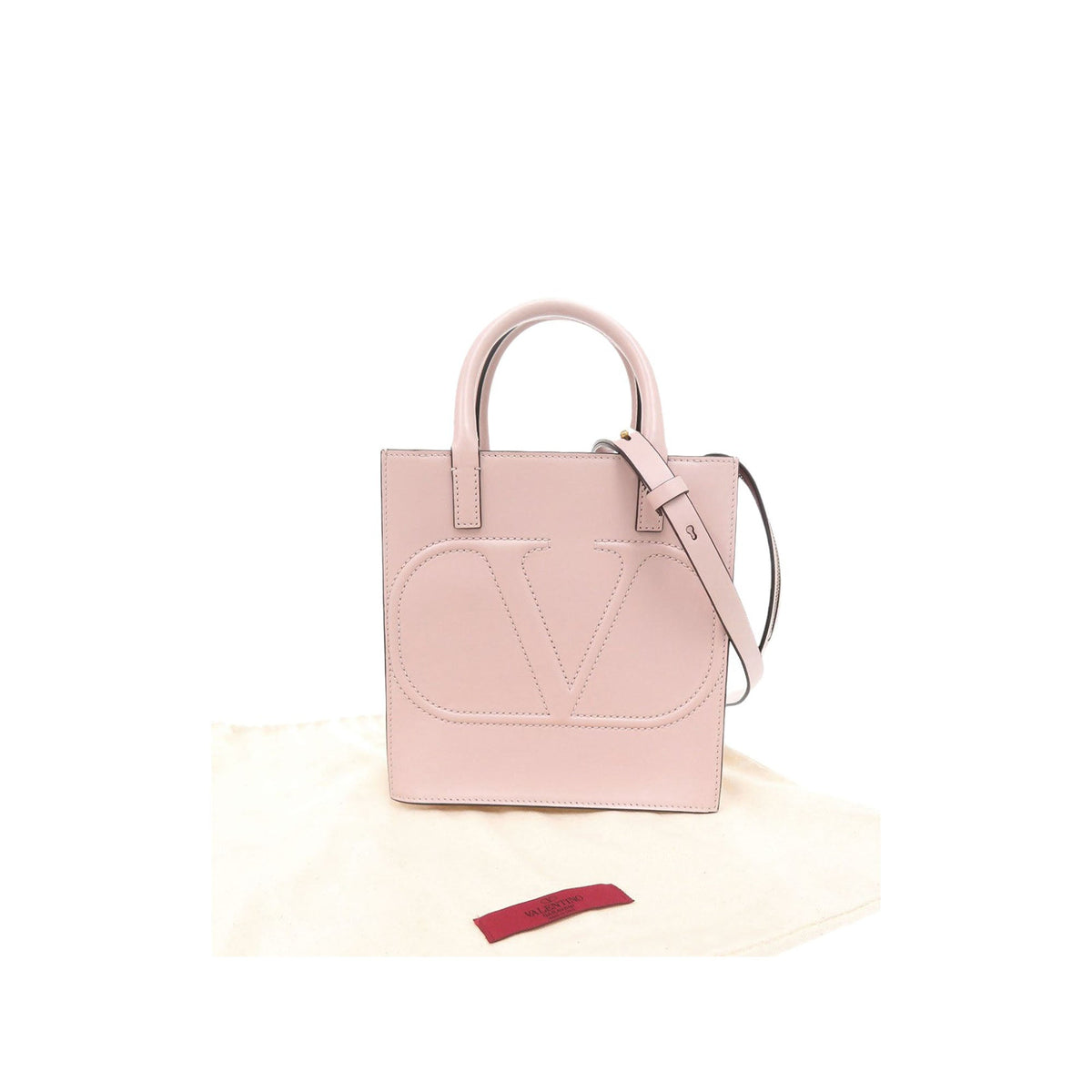Valentino Small Leather VLogo Walk Tote