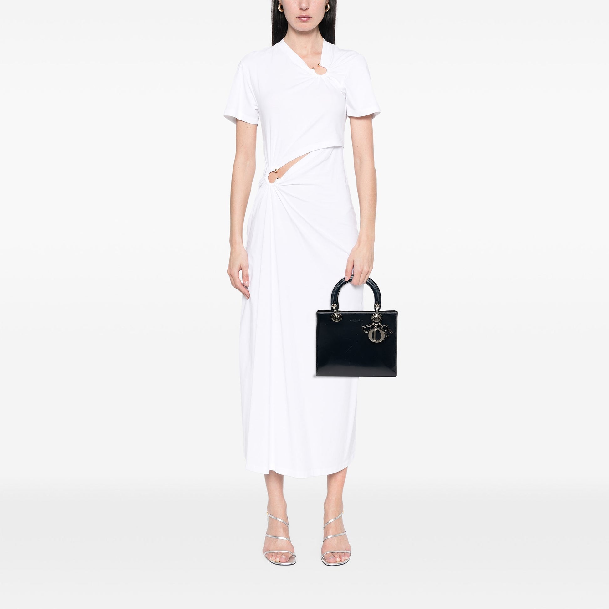 Medium Glazed Calfskin Lady Dior