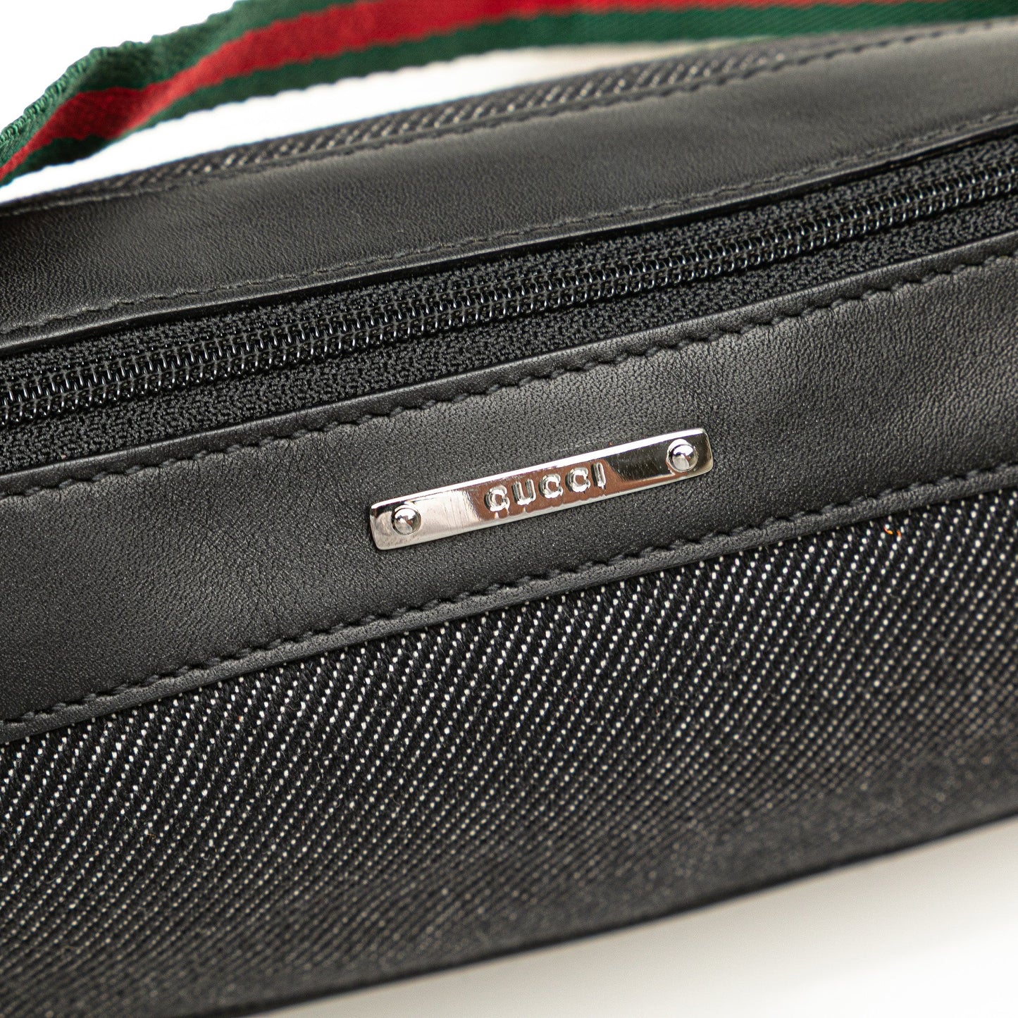 Gucci Denim Web Shoulder Bag