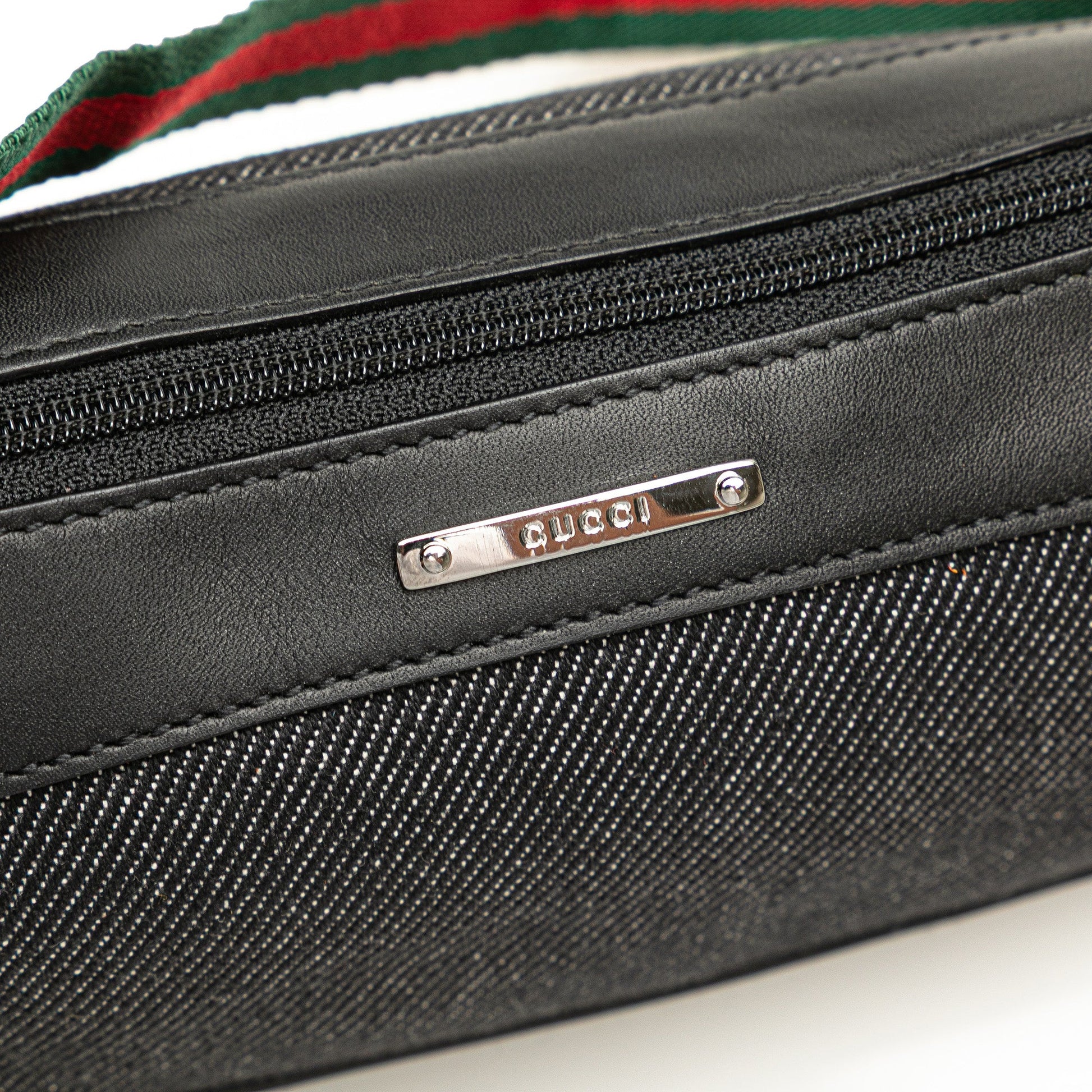 Gucci Denim Web Shoulder Bag