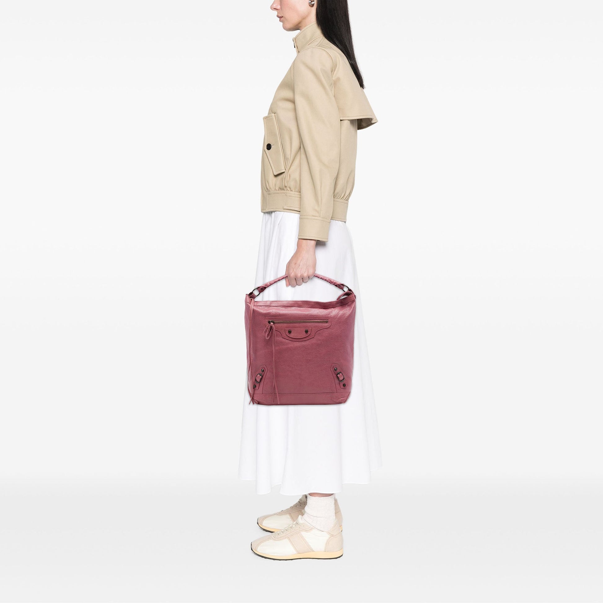 Balenciaga Lambskin Motocross Classic Day Hobo