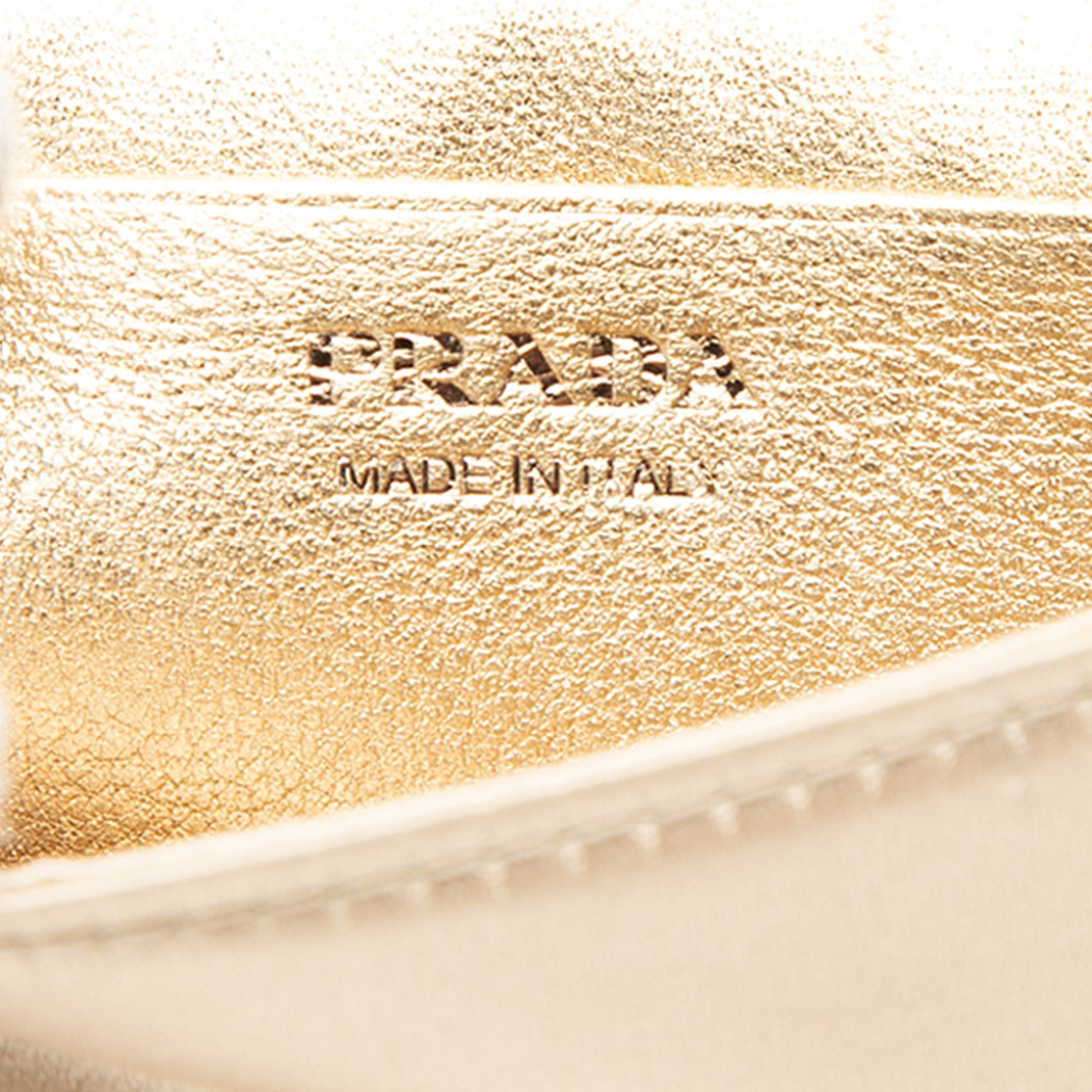 Prada Crystal Embellished Satin Card Holder with Chain