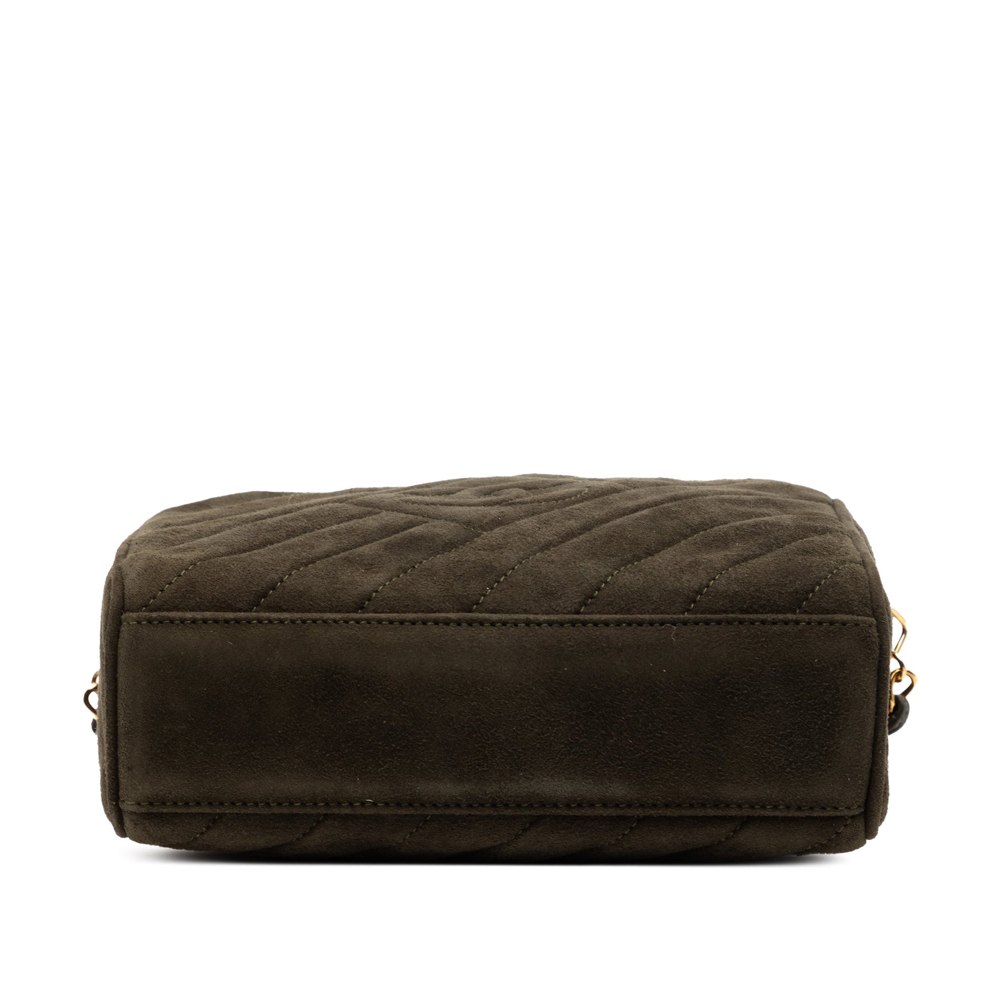 Chanel CC Diagonal Quilted Suede Tassel Diamond Camera Bag