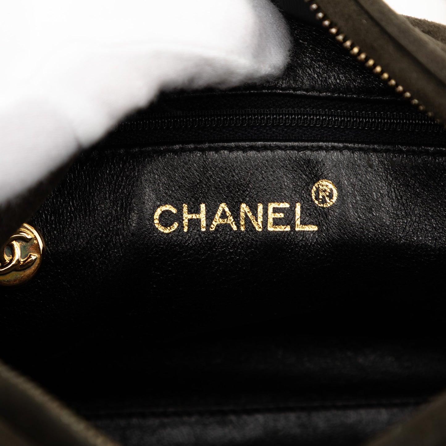 Chanel CC Diagonal Quilted Suede Tassel Diamond Camera Bag