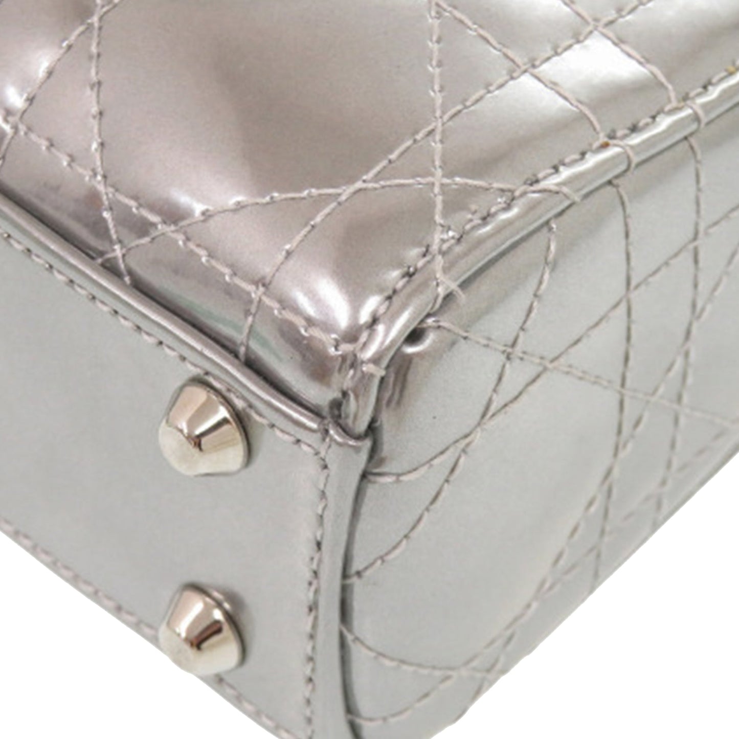 Dior Micro Metallic Patent Cannage Bear Lady Dior