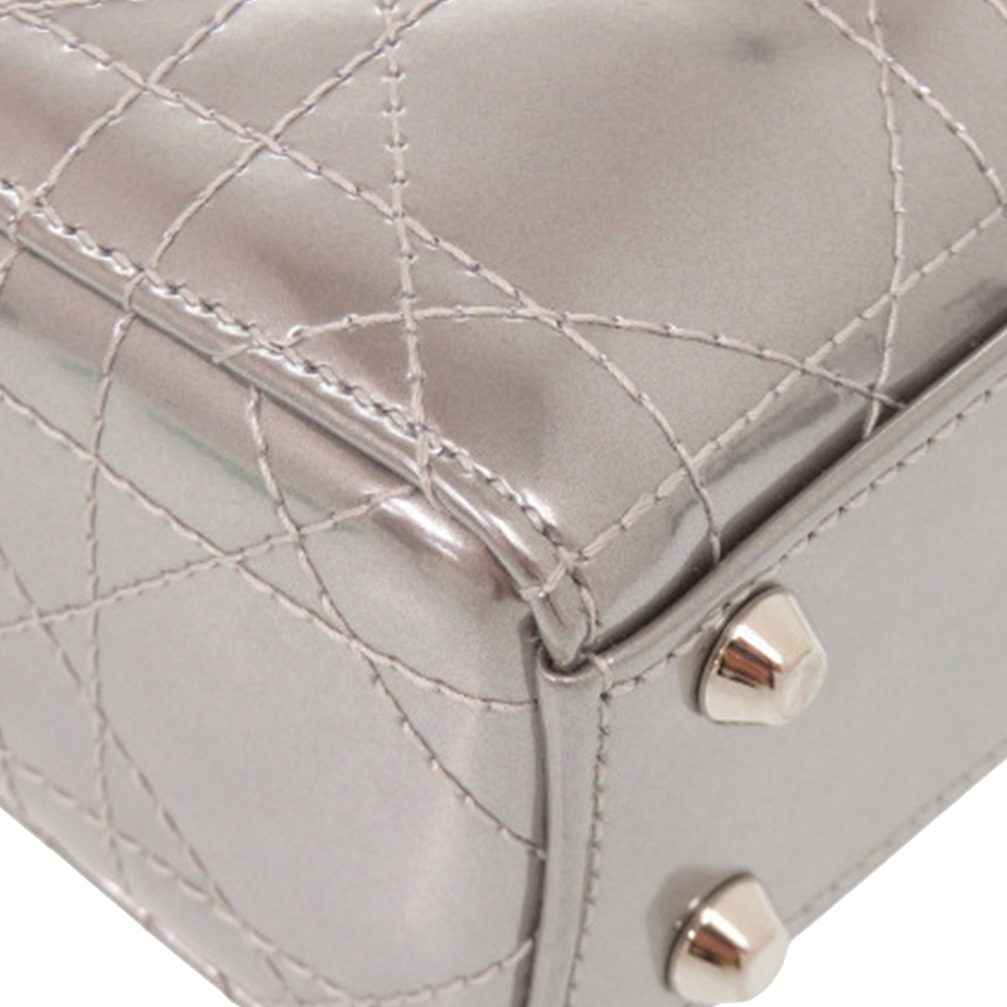 Dior Micro Metallic Patent Cannage Bear Lady Dior