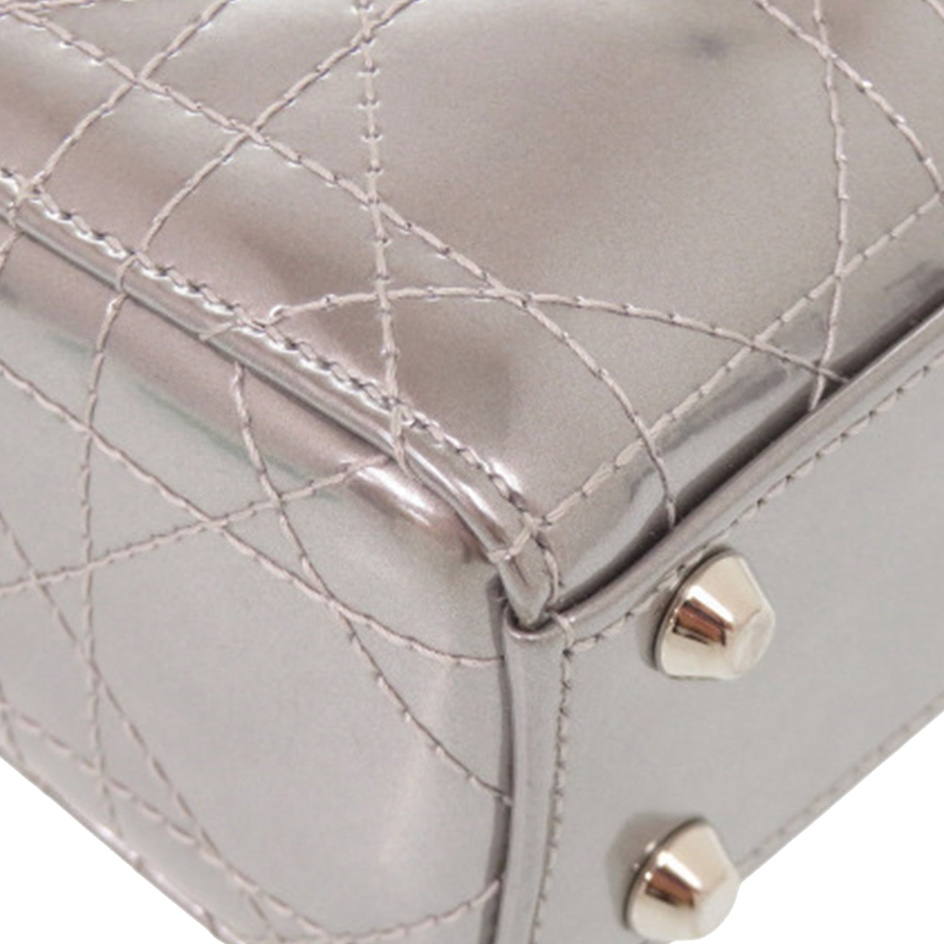 Dior Micro Metallic Patent Cannage Bear Lady Dior