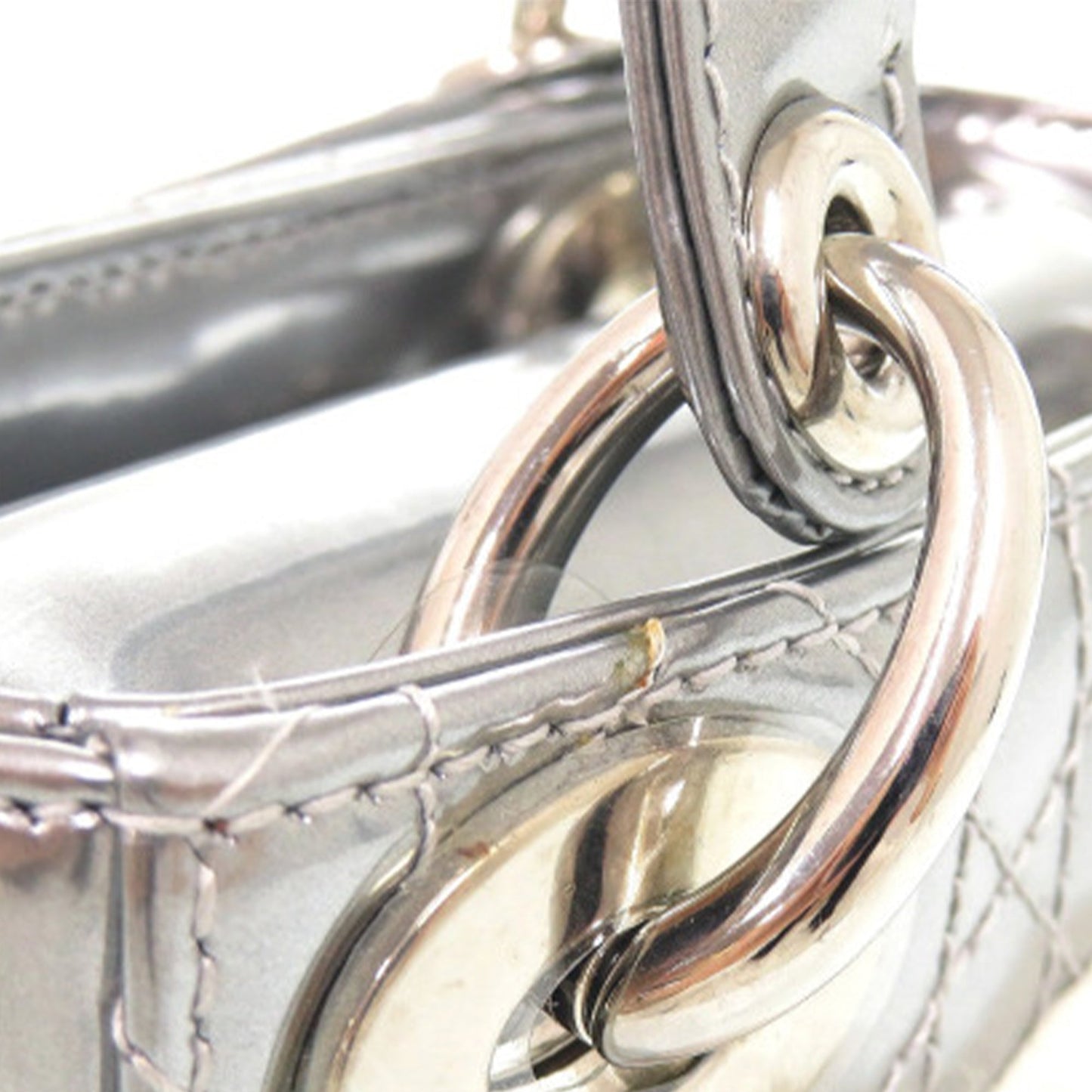 Dior Micro Metallic Patent Cannage Bear Lady Dior