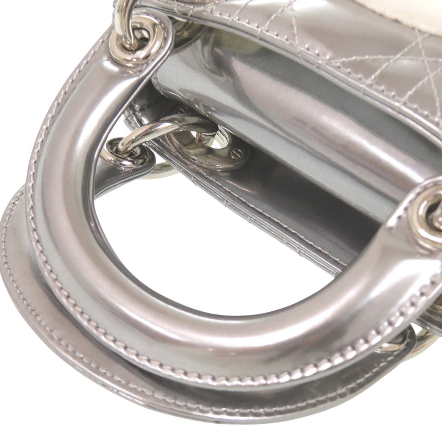 Dior Micro Metallic Patent Cannage Bear Lady Dior