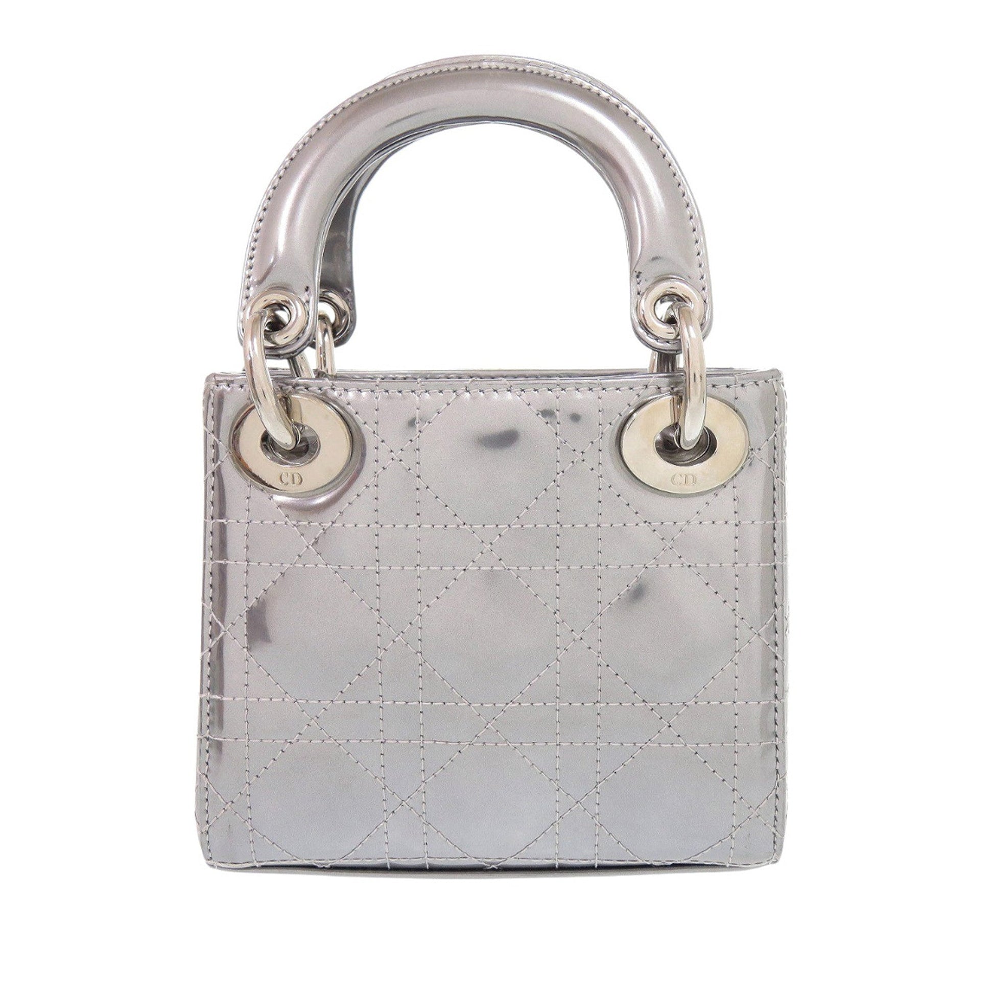Dior Micro Metallic Patent Cannage Bear Lady Dior