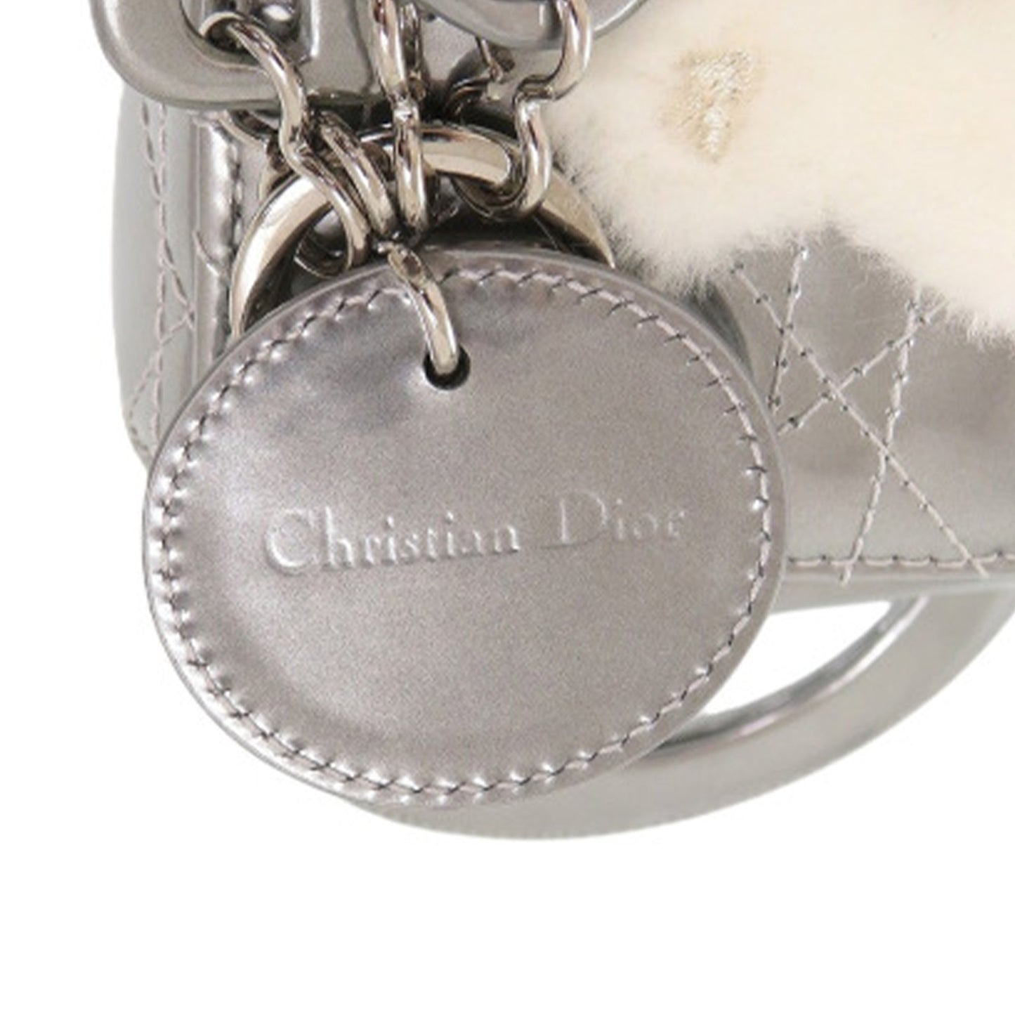 Dior Micro Metallic Patent Cannage Bear Lady Dior