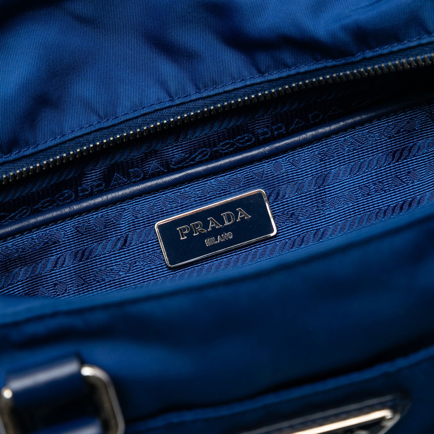 Prada Vitello Trimmed Tessuto Satchel