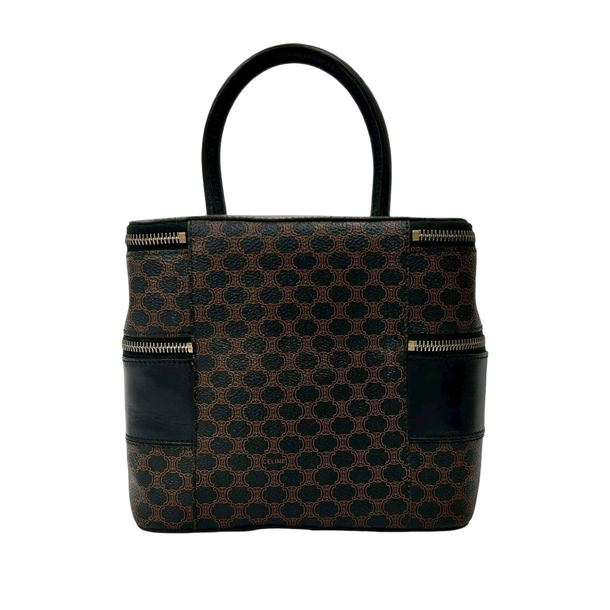 Celine Macadam Coated Canvas Double Zip Vanity Bag