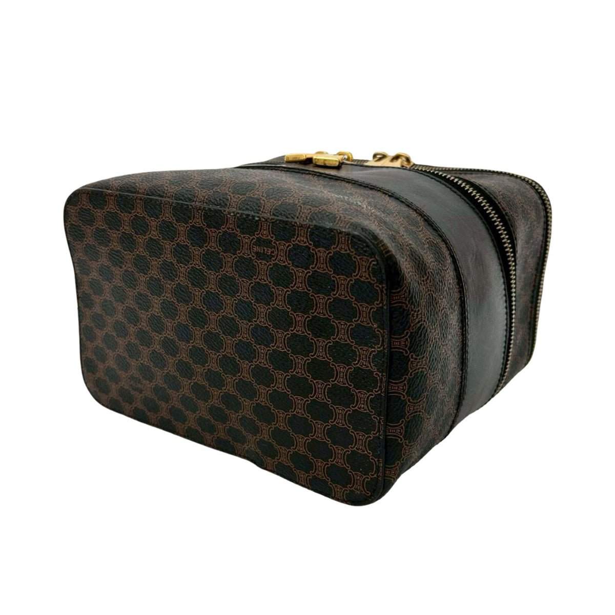 Celine Macadam Coated Canvas Double Zip Vanity Bag