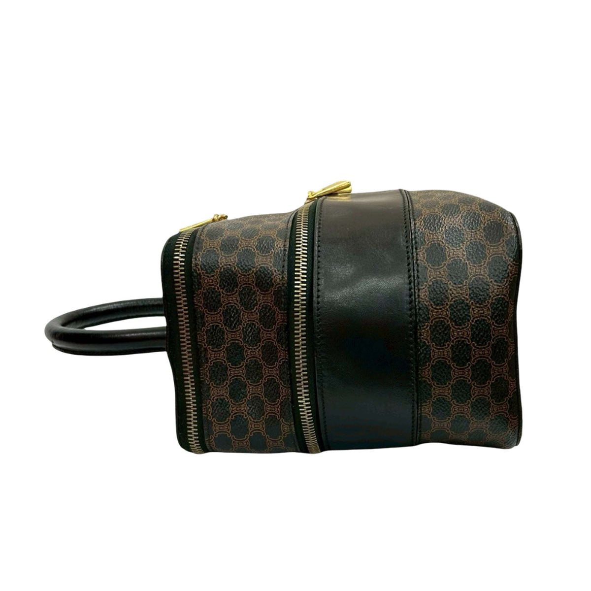 Celine Macadam Coated Canvas Double Zip Vanity Bag