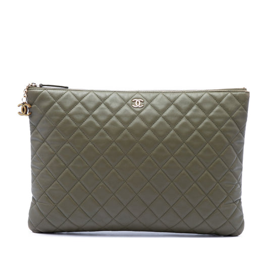 Chanel Large Quilted Lambskin Cuba La Habana O Case Clutch
