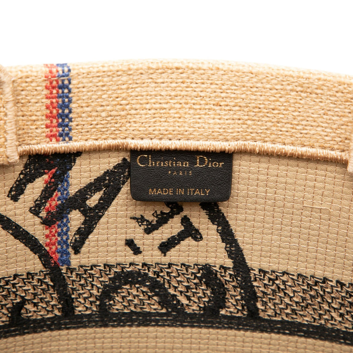 Dior Medium Jute Embroidered Book Tote — Beige