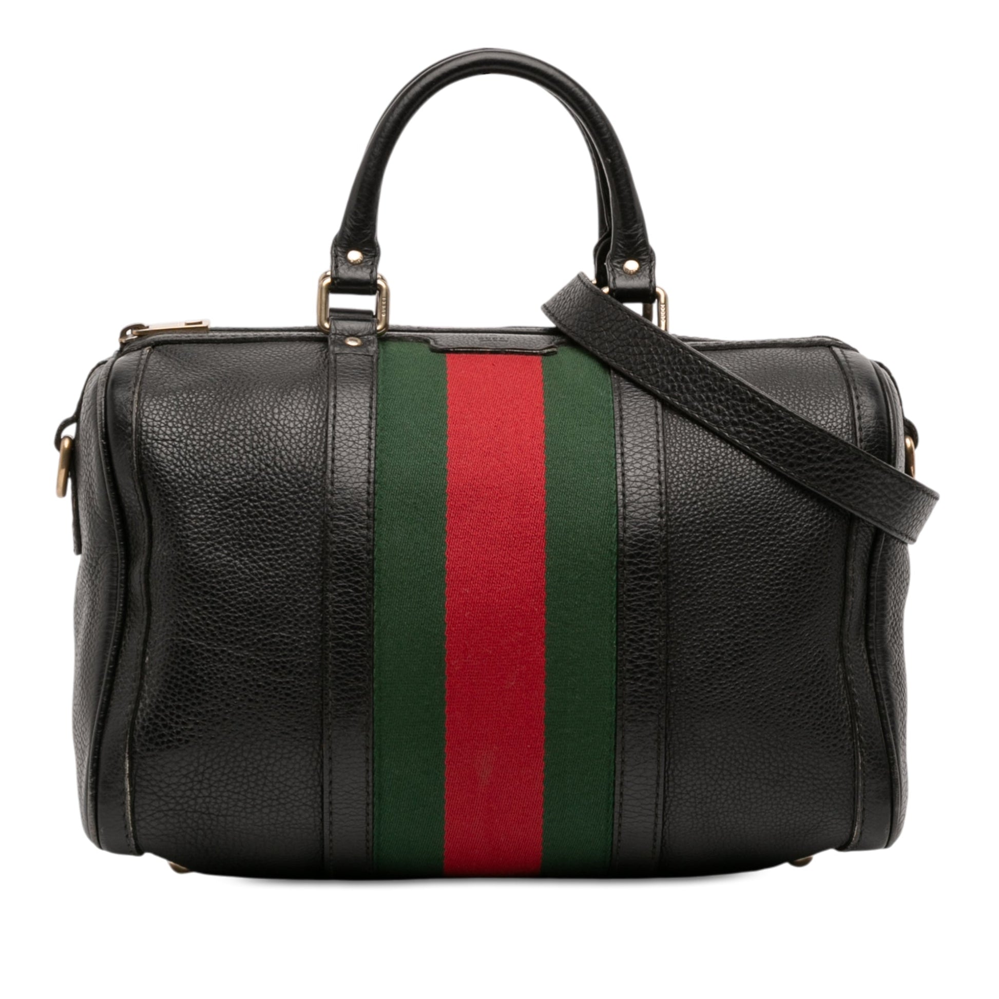 Gucci Calfskin Web Joy Boston Bag