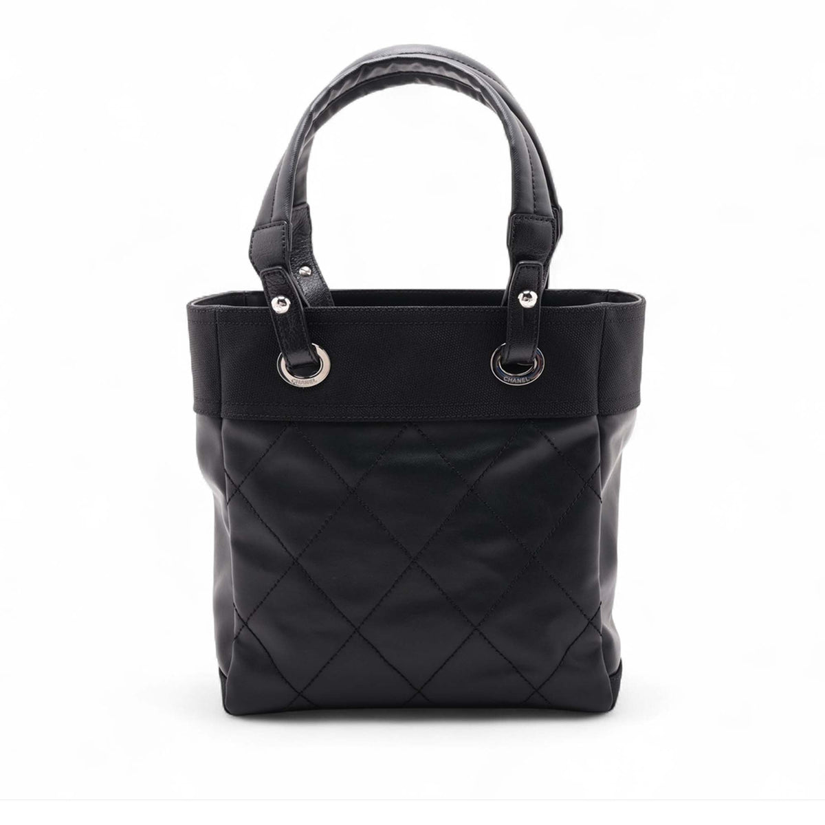 Chanel Small Quilted Coated Canvas Paris Biarritz Tote