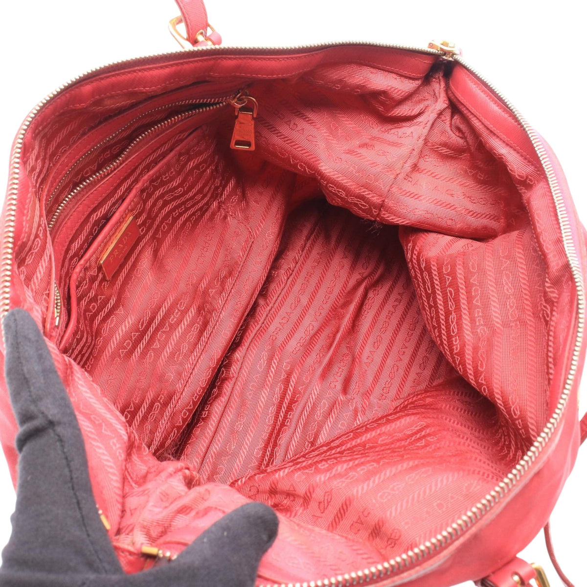 Prada Tessuto Shoulder Bag — Pink