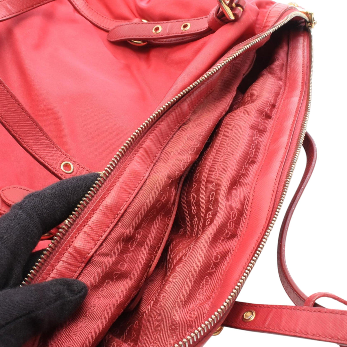 Prada Tessuto Shoulder Bag — Pink