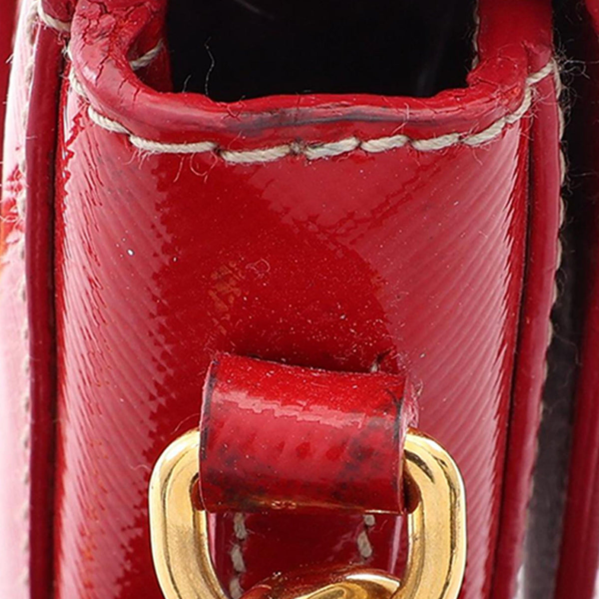 Prada Saffiano Vernice Crossbody — Red