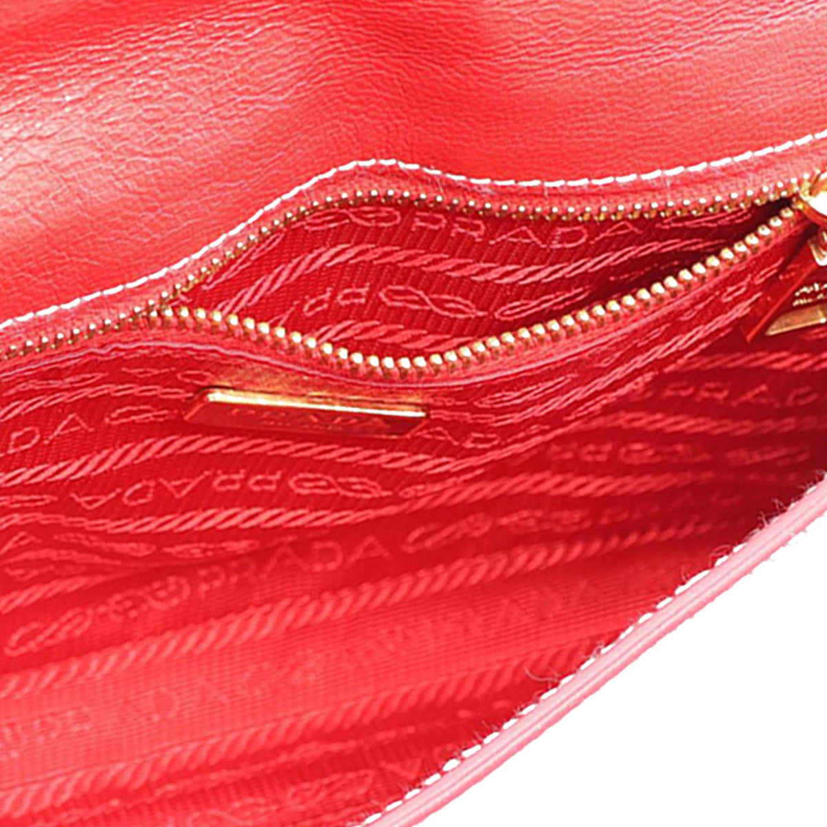 Prada Saffiano Vernice Crossbody — Red