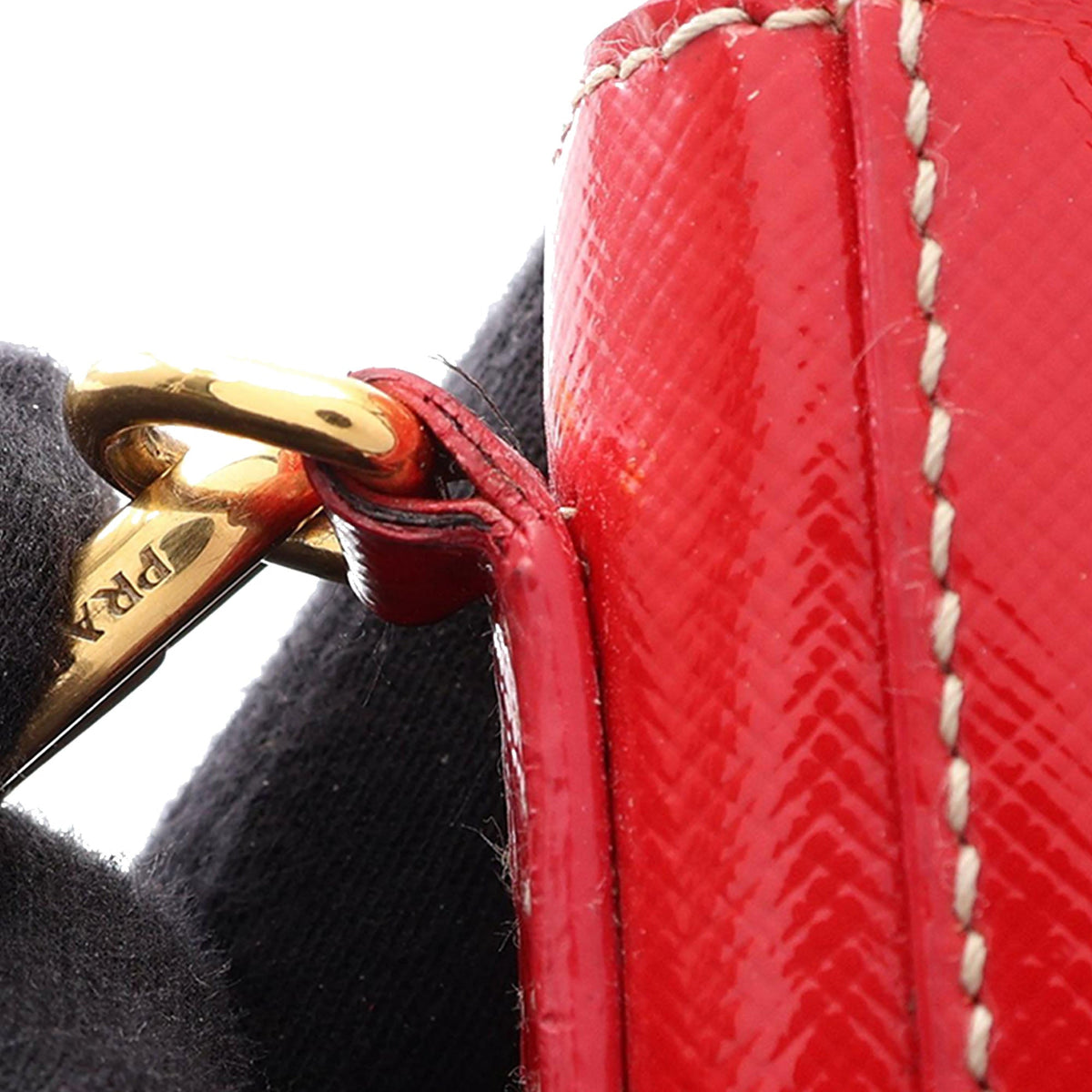 Prada Saffiano Vernice Crossbody — Red