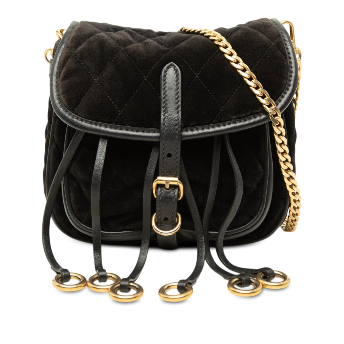 Prada Impuntu Velluto Corsaire Crossbody — Black