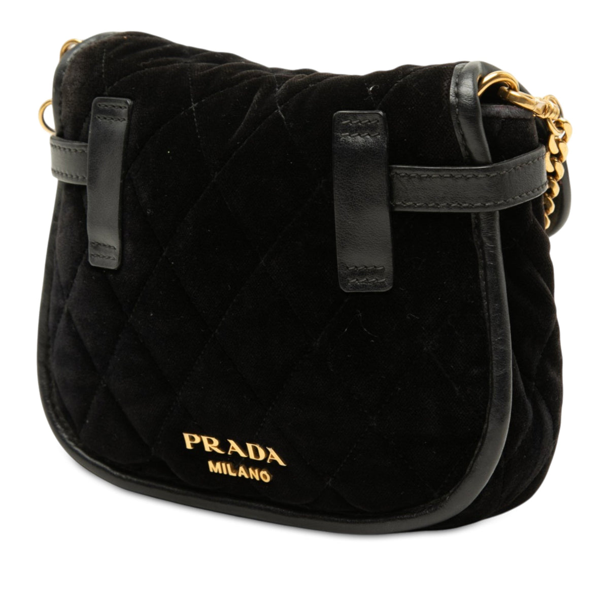 Prada Impuntu Velluto Corsaire Crossbody — Black