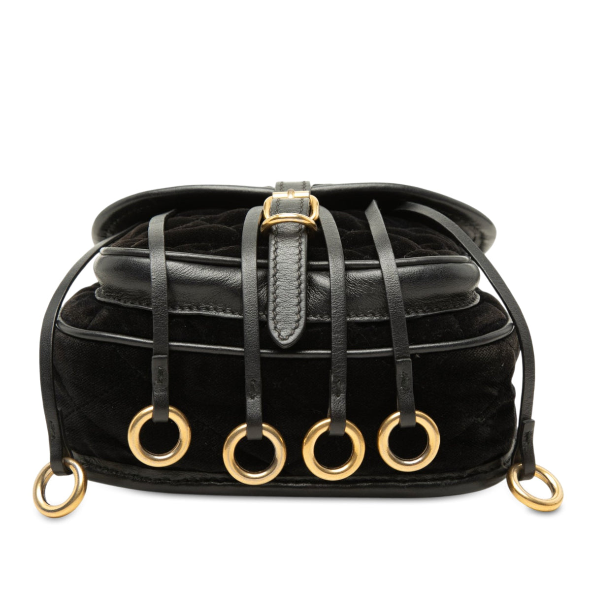 Prada Impuntu Velluto Corsaire Crossbody — Black