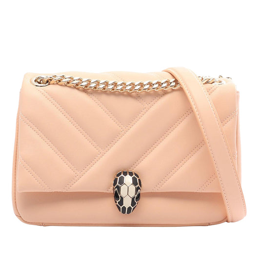 Bvlgari Leather Serpenti Cabochon Satchel