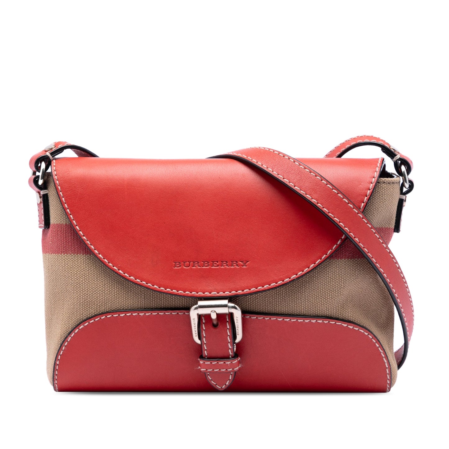 Burberry Leather and House Check Canvas Henham Crossbody
